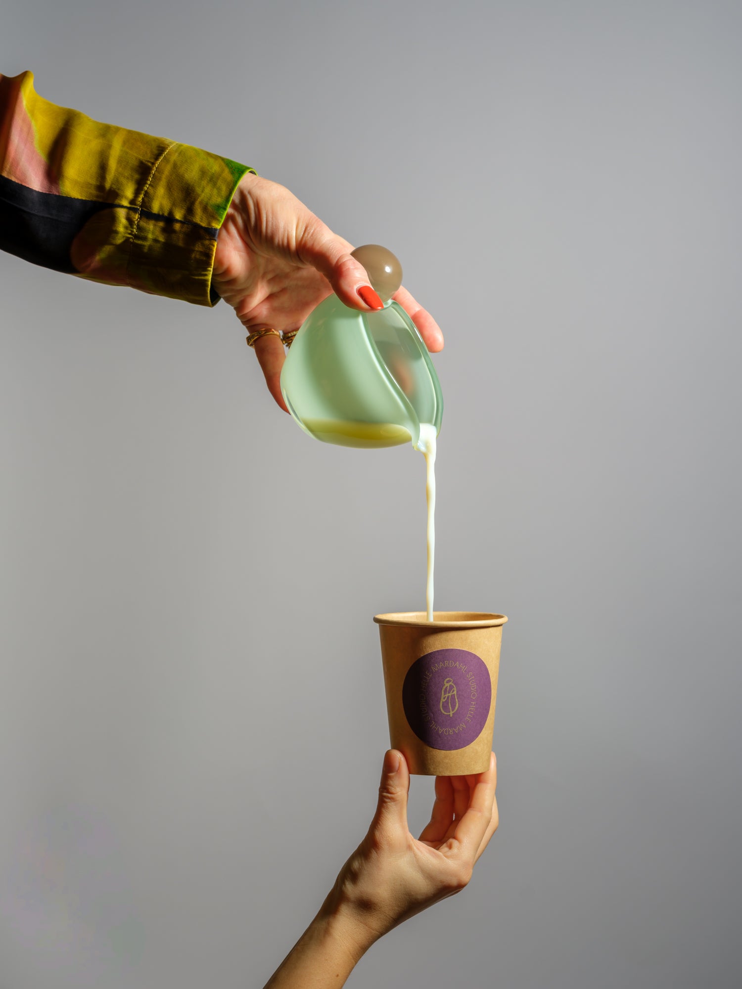 mouth-blown glass object, jug mini by Helle Mardahl, a jug for liquids, milk