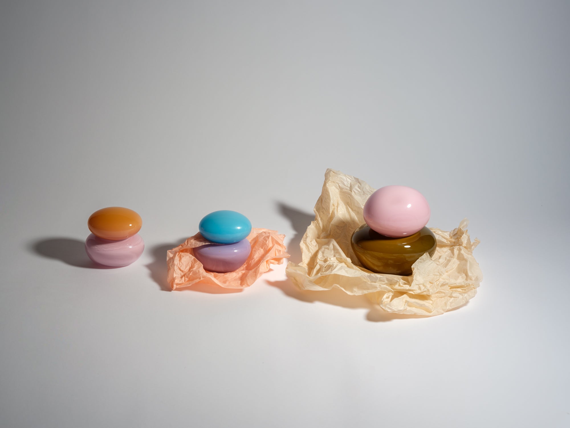 mouth-blown glass object, bonbonniere mini by Helle Mardahl, bowl with lid